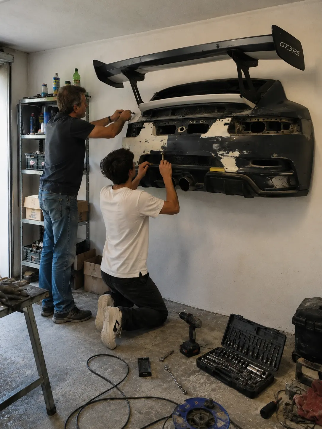 Building an automotive wall display by hand